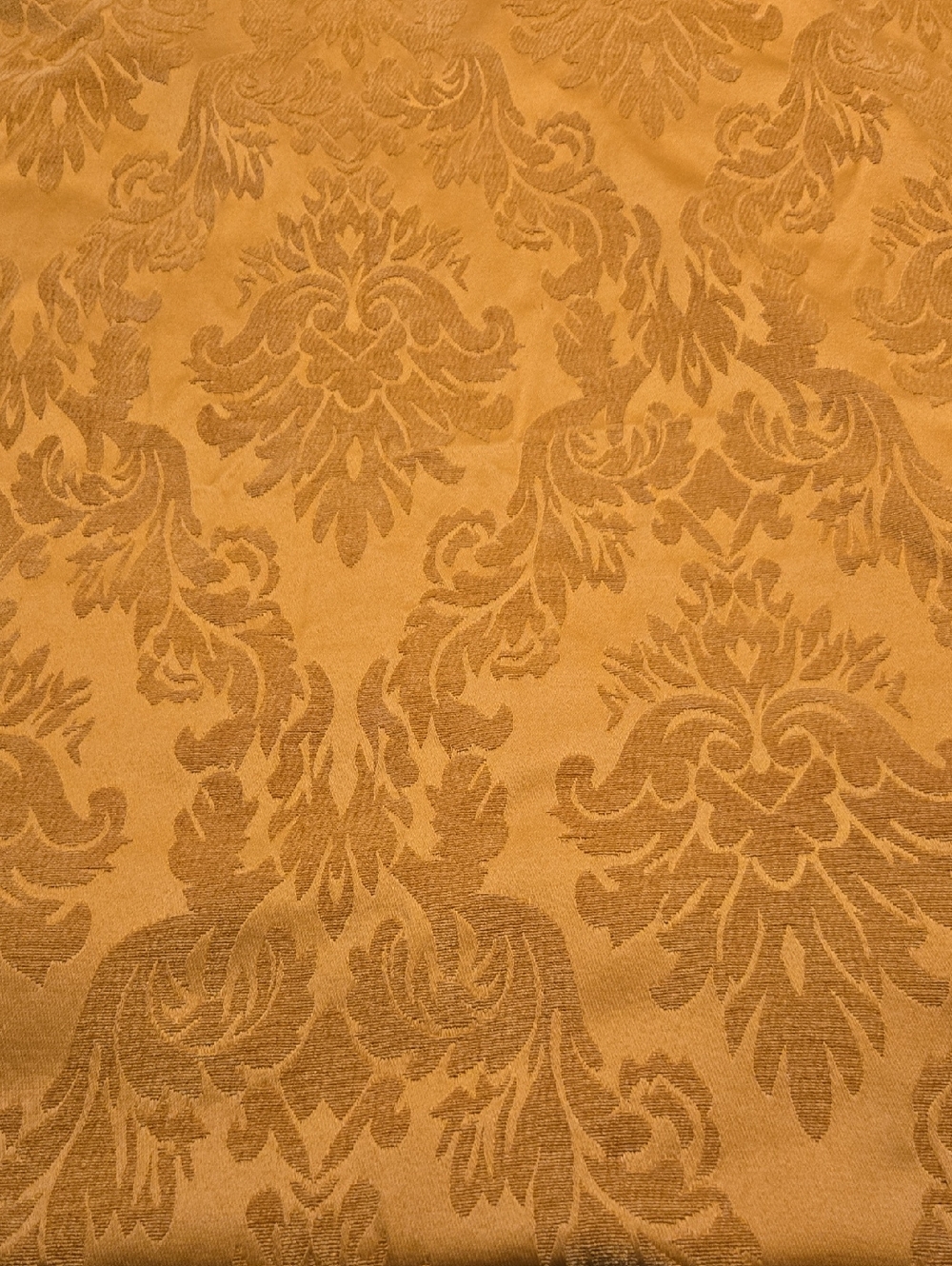 Damask Throw Blanket Honey Gold Unbranded